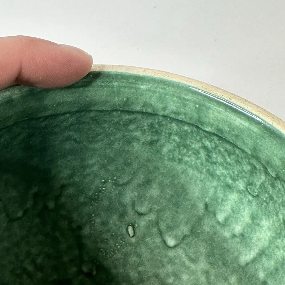 Art Pottery Planter Marked Yosemite National Park Vase Green Brown Swirl 4